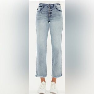 KanCan Premium Denim Raw Hem Cropped Jeans